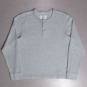 Reigning Champ Lightweight Waffle Knit Henley Gray Thermal Shirt Men's Large